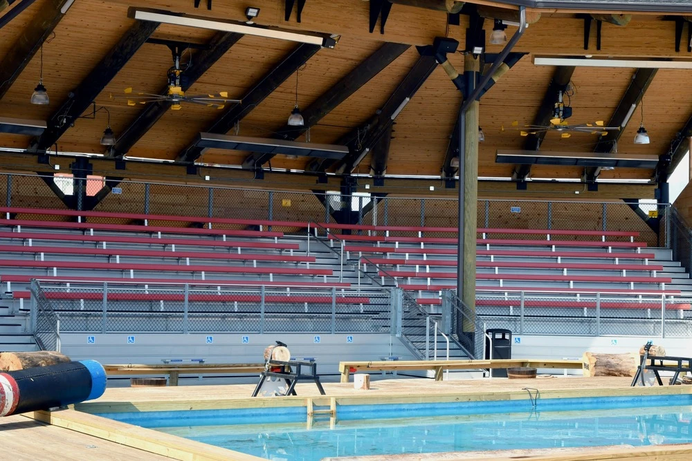 Climate-Controlled Grandstand at Paula Deen's Lumberjack Feud Supper show