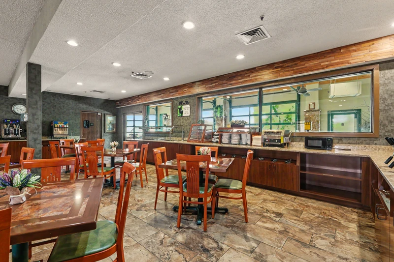 breakfast area at The Inn on the River