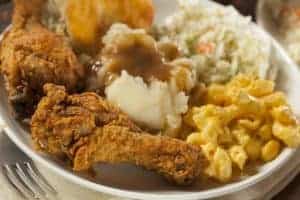 fried chicken and mashed potatoes