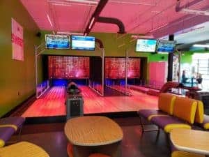 mini bowling alleys at crave golf club