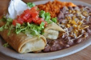 chimichangas at a mexican restaurant in pigeon forge