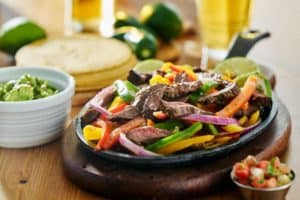 fajitas at a mexican restaurant in pigeon forge