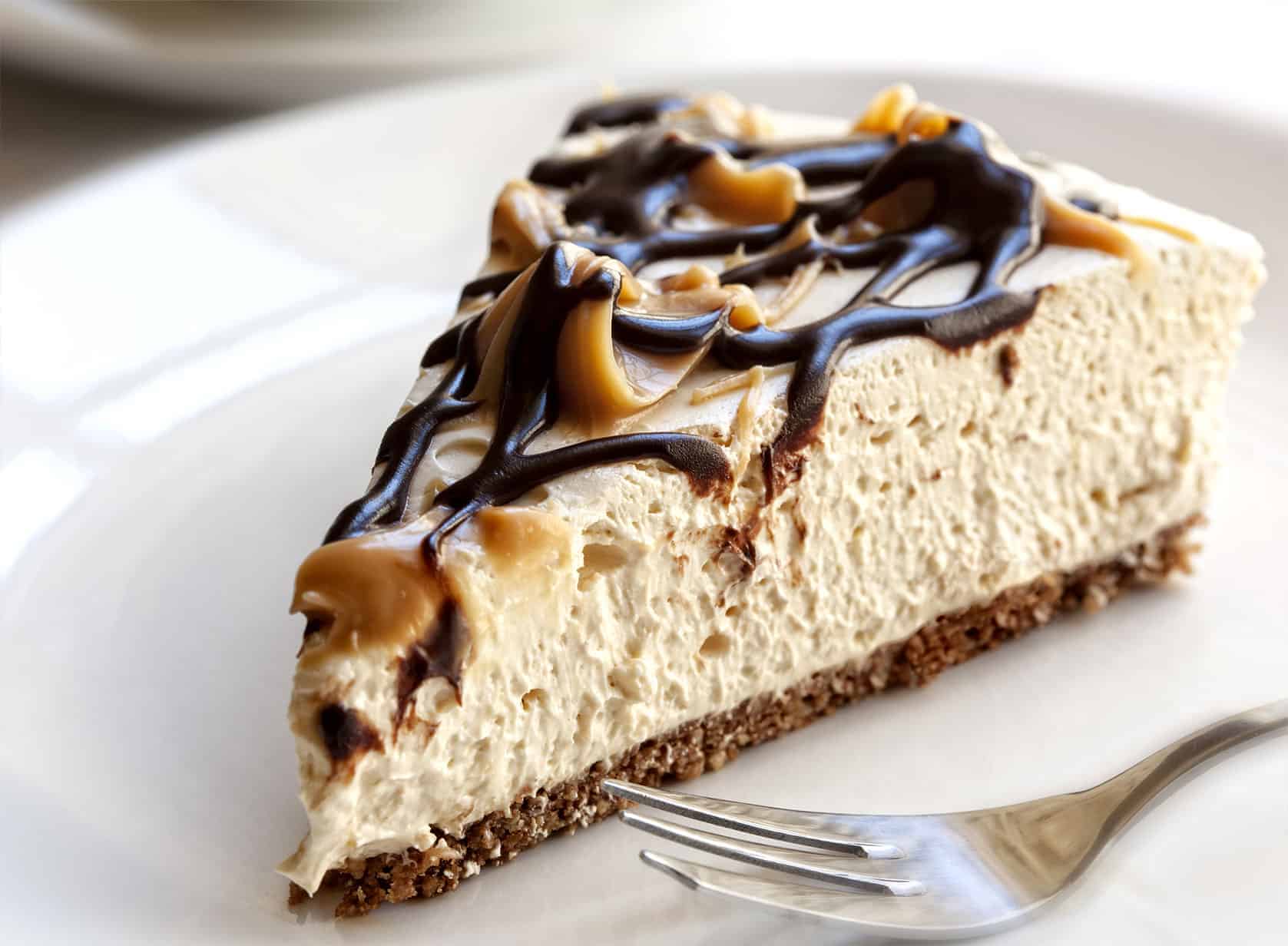 peanut butter pie on a plate with a fork
