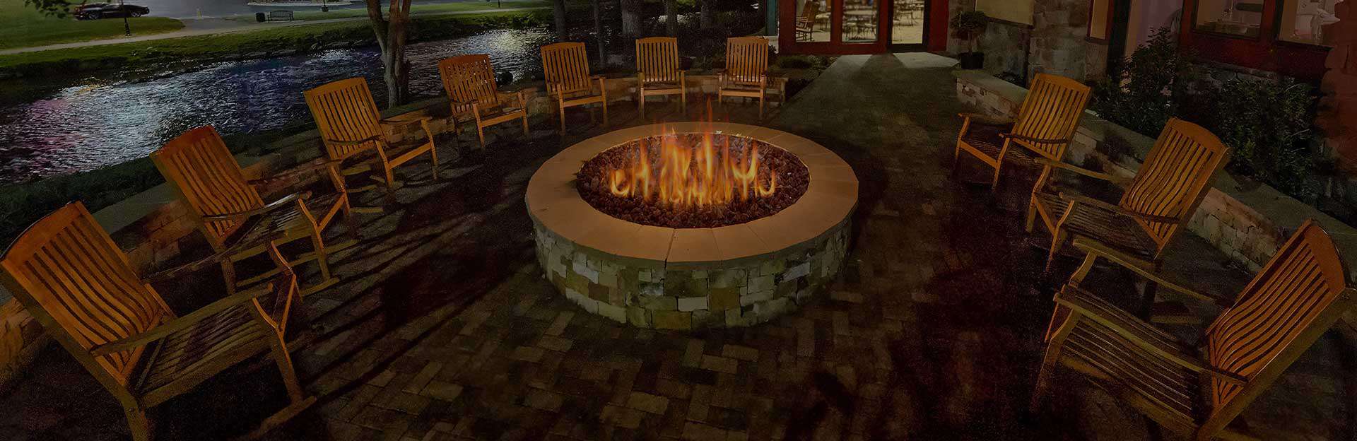 fireplace with chairs