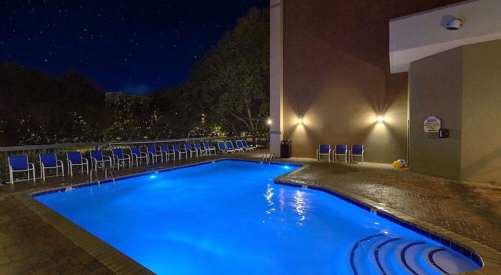 Inn on the River outdoor pool at night