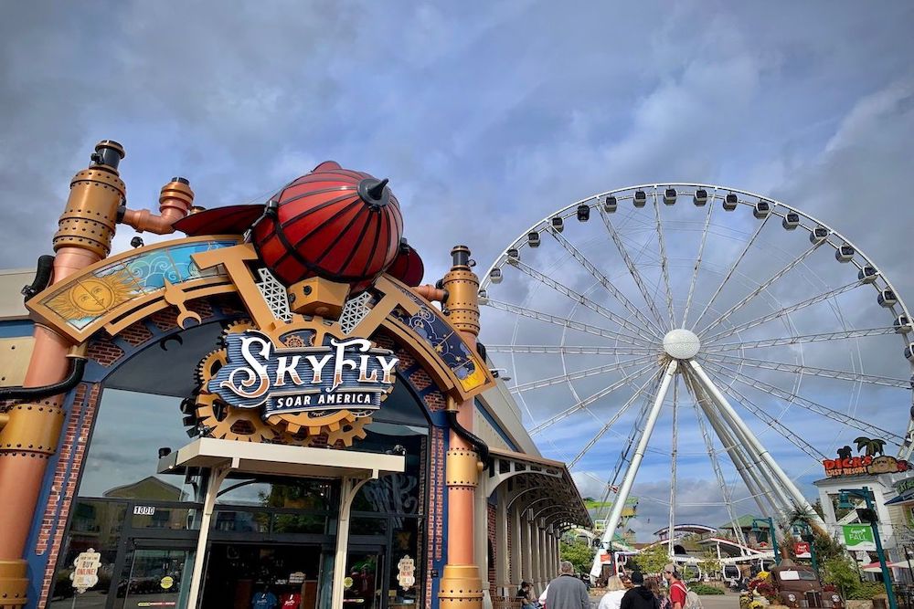 SkyFly: Soar America ride at The Island in Pigeon Forge