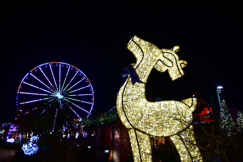 Christmas light display at the Island in Pigeon Forge